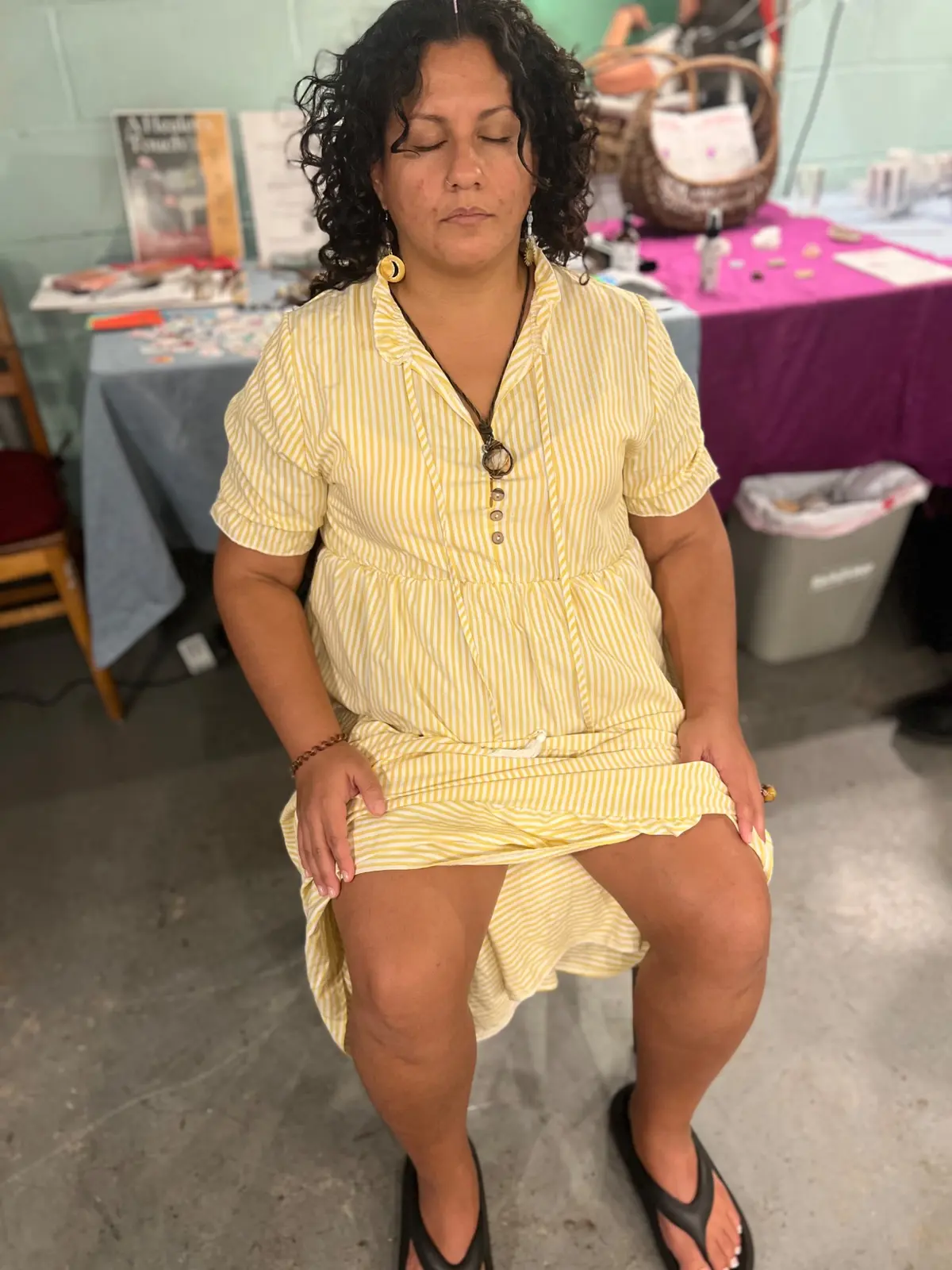Participant seated in a calm moment