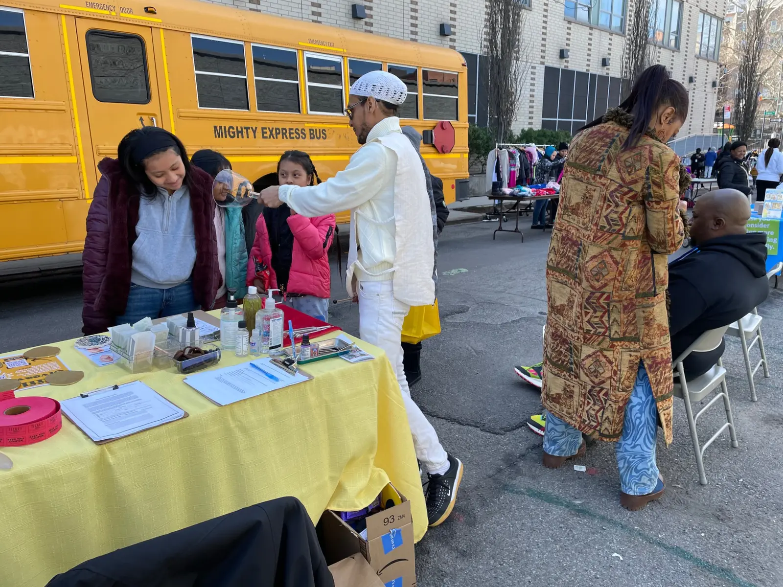 Community wellness demonstration at an outdoor health fair