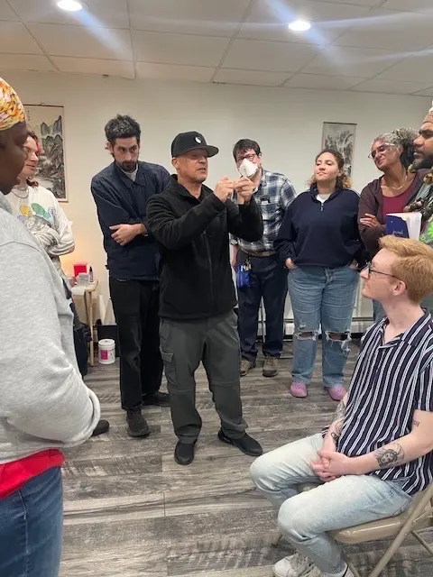 Instructor demonstrating a training technique